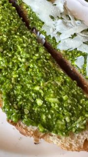 Waited a year for this! Ramp pesto w some parmesan! Fresh baked bread with some melted butter. The best. 
#food #farm #ramp #pesto